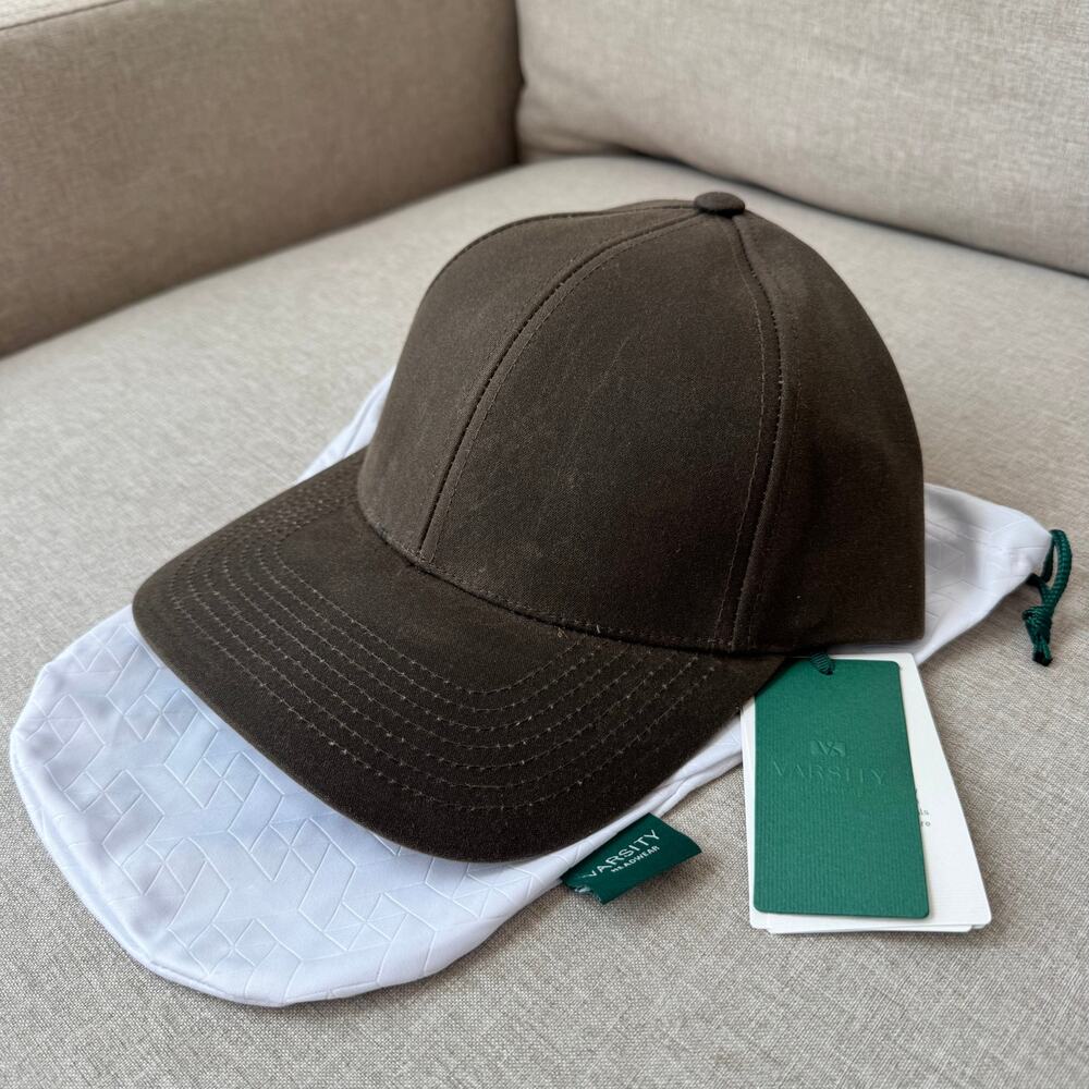 Varsity Headwear Chestnut Brown Oilskin Baseball Cap Small NEW Legacy Structured